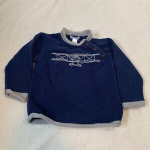5/$25 Janie and Jack‎ blue long sleeve mock collar airplane pullover sweater